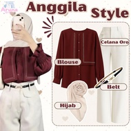 4-in-1 Hanging Out Outfit (Blouse, Oro Pants, Bella Square, Belt, Bag) One Set Casual AS4Q