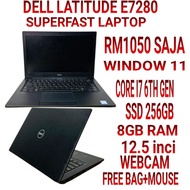 PROMOSI LAPTOP LAJU CORE I7 6TH DELL LATITUDE 7280 LIKE NEW