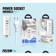 20W USB-C Fast Charging Charger Adapter Travel Adapter Power Socket PD 20W 2 USB Charger + 2 USB typ