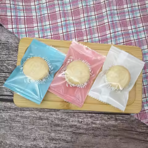 Cookie Candy Hot Seal Bags 4 Colors 'Hand Made' Soap Package Small Cranberry Machine Sealed Bag Wedd