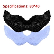 Adult Black Feather Wings White Halloween COSPLAY Angel Wings Black Angel Elf Props