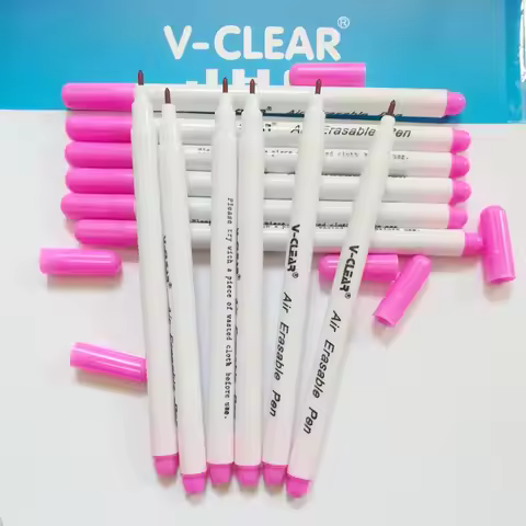 VCLEAR Air Erasable Marking Pen Pink Color 12 pcs Textile Marker Clothing Chaco Ace Pen Auto Vanishi