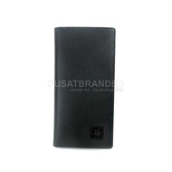 IMPORTED GENUINE LEATHER MEN'S LONG WALLET | DAVID JONES 7789 BLACK