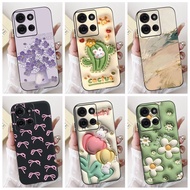 Shockproof Case For Motorola Moto G75 G55 5G Casing Fashion Flower Daisy Soft Silicone Black Cover F