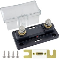 35-300 Amp ANL Fuse Holder, Ampper DC 12-32V in-Line ANL Fuse Block Kit W/ M8 Studs, LED Illuminated