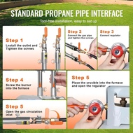 Elegant appearance Propane Melting Furnace Kit 16KG/35lbs Dual Burner with Crucibles and Tongs