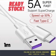 5A Super Charge Fast Charging USB C Data Cable For Huawei, Android Phones, Tablets (1m)