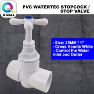 Q MALL 1/2" inch (15MM) / 3/4" inch (20MM) / 1" inch (25MM) X HANDLE PVC Stop Cock/Stop Valve Water