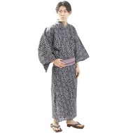 日本 和服 男 綿 浴衣 腰封 2件 套組 S/3L size z31-110c yukata