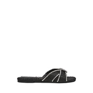 Steve Madden รุ่น MIRAH รองเท้าแตะ - สี BLACK RAFFIA