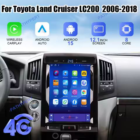 Android 15 Car Radio For Toyota Land Cruise LC200 2006-2018 Tesla Screen Multimedia Player Carplay G