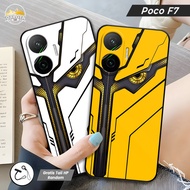 Poco F7 Silicone Case | Poco F7 Pro Latest 2025 Mecha Face Motif | Fusion UV Printing Case for Poco 