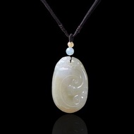 冰種黃翡翡翠如意項鍊 | 天然緬甸玉翡翠A貨 | 送禮