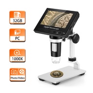 Tomlov LCD Digital Microscope, TOMLOV 4.3 Inch FHD 1080P Portable Microscope, 500X / 1000X LED Light