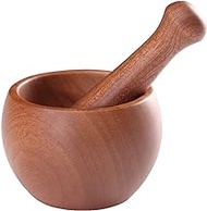 Mortar and Pestle Set Natural Wood Home Supplies Spice Medicine Herb Natural Pestle and Grinding Bowl