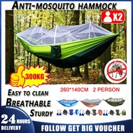Double Hammock with mosquito net kulambo Outdoor Camping Hiking duyanwith stand duyan with net