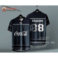 เสื้อโค้ท Coca-Cola เสื้อยืด ชุดฟุตบอล ชื่อและหมายเลขที่กำหนดเอง Bu Raya 2023 Budak Lelaki เสื้อวินเทจขนาดใหญ่ Bola / Futsal Virus Cotton คุณภาพดี Jersi Murah บวกขนาด Jersi Customized Nama