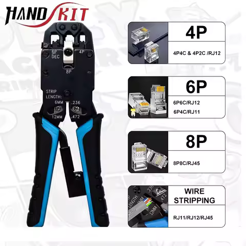 RJ11 / RJ12 / RJ45 8P 6P 4P Network LAN Wire Crimp Tool Connector Net Crimper Pliers knipex multitoo