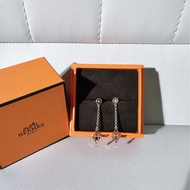 Hermes愛馬仕 Ex-Libris H馬鞍釘流蘇耳環