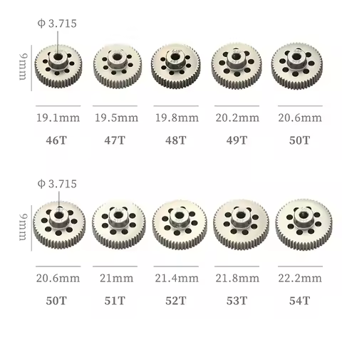 1PCS 64P 21T 24T 25T 26T 28T 30T 32T 35T 39T 40T 42T 45T 48T 52T 54T 3.175mm Metal Pinion Gear Motor