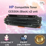 HP Compatible Toner Code 8 - CC530A x2 / CC-530A / 530A / 530 - 304A (Color/Black)