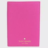 KATE SPADE 經典防刮護照夾-桃紅（現貨＋預購）桃紅