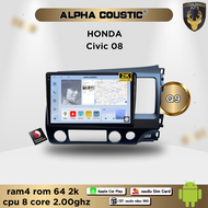 จอแอนดรอยด์ ตรงรุ่น สำหรับ Honda Civic FD ปี 08-11 จอ 10 นิ้ว CPU 4-8 Core  RAM 2-8GB  ROM 16-256GB 