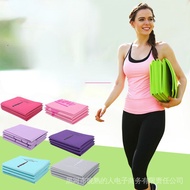 Foldable Yoga Mat Portable Ultra-Thin Small Workout Travel Household Beginner Non-Slip/Folding Mat Exercise Yoga Gymnastic Tumbling Mattress Gym Mat