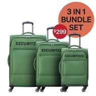 [3 in 1 BUNDLE SET]Securitech by DELSEY PARIS - VANGUARD Expandable Softside Spinner Luggage