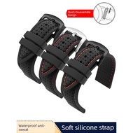 22mm watch strap tali jam tangan Tali jam silikon kalis air bagi pihak lelaki Casio Seiko Tissot Tis