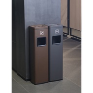 S/🏅Hotel Lobby Stainless Steel Vertical Elevator Entrance Trash Can with Ashtray Corridor Aisle Smoking Smoke Extinguish