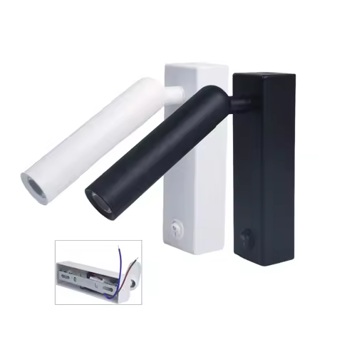 Modern minimalist bedside lamp reading light with switch wall lamp hotel bedroom bedside small spotl