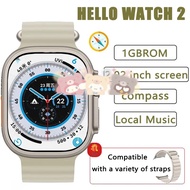 Smart Watch Hello Watch 2 Ultrad 49mm เมม1GB GPS อัดเสียงได้ มี 5 เกมส์ นาฬิกาสามารถจับบลูทูธหูฟังได้ แถมเคส1ฟิล์ม1