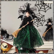[L W H Y] Halloween Witch Decoration 11 Inches Witch Doll Halloween Veil Witch Doll Witch Hat and Wi