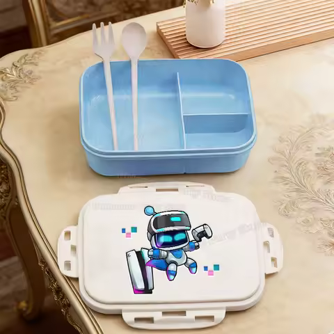 Game Astrobots Kids Bento Box Astro Robot Boy Girl Lunch Boxes Cartoon School Office Lunchbox Picnic