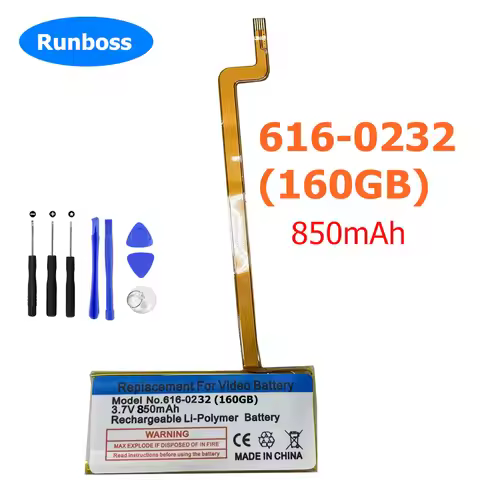 650mAh 616-0232 Battery For iPod Classic 6th GEN 20G 80GB Video 30GB 60GB A1036 A1136 MB145 MB150 16