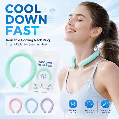 Reusable Neck Cooling Ring Gel Ice Pack Summer Wearable Ice Cushion for Outdoor Sports Travel Coolin