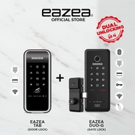 [Door + Gate] EAZEA Tab Digital Door Lock + EAZEA Duo-G Digital Gate Lock | 5 IN 1 | PIN Code, RFID Access, Fingerprint, Key, Wi-Fi | 100% Made in Korea | 2 Years Onsite Warranty | 1000+ 5 Star Reviews | HDB Door, HDB Gate | Synchronised Locks