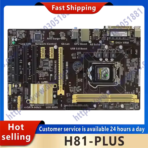 Used H81-PLUS motherboard 1150 motherboard DDR3 H81 dual channel 16GB SATA3 PCI-E X16 ATX supports C