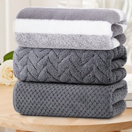 3pcs Solid Color Wheat Ear Pineapple Plaid Towels, 35x75cm/13.78x29.53in, Coral Fleece Absorbent Qui