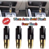 ( New) 15cm Auto Black Gold Series Universal Aluminum Car Gear Auto Shift Knob Shifter Lever Head  v