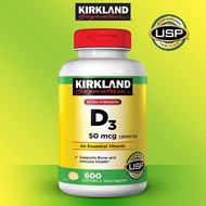 Kirkland Signature Extra Strength D3 50 mcg., 600 Softgels ( Exp 05/2024 )