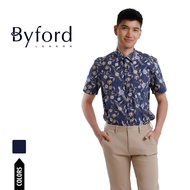 Byford Kemeja Lelaki | Byford Slim Fit Printed Cotton Short sleeve 3425010E