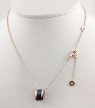 BVLGARI 寶格麗‧玫瑰金黑陶瓷 項鍊  鍊長38. 42. 45.cm
