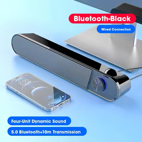 4D Surround Bluetooth 5.0 Soundbar Home Theater Stereo Subwoofer Wired Wireless Speaker for PC Lapto