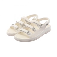 【二手】香奈兒 (Chanel) 女士 Coco Mark 皮革涼鞋，全新未使用