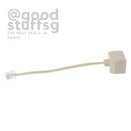 [SG FREE ] Telephone Splitter RJ11 6P4C 1 Male to 2 Female Adapter RJ11 to RJ11