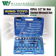 KING TOYO 41Pcs 1/2" Dr Box Socket Wrench Set (KT-4041K) / socket set /box socket chrome / mata impact wrench
