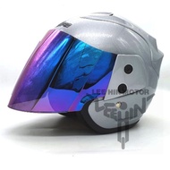 [ PERCUMA RAINBOW TAJAM VISOR ]  YH Pro KHI Cutting Design Motorcycle Helmet Topi Dewasa ( Silver )