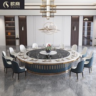 BW88/ European Business Hotel Electric round Table Dining Table Large round Table Mild Luxury Marble Stone Plate Dining